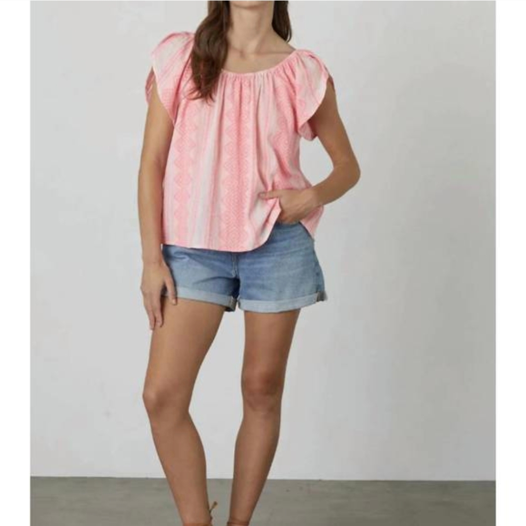 Velvet By Graham & Spencer Pink Off-The-Shoulder Top- M